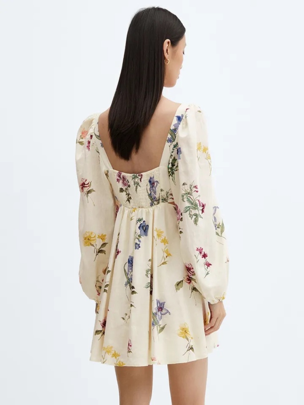 Mango linen floral dress - Picture 2 of 4